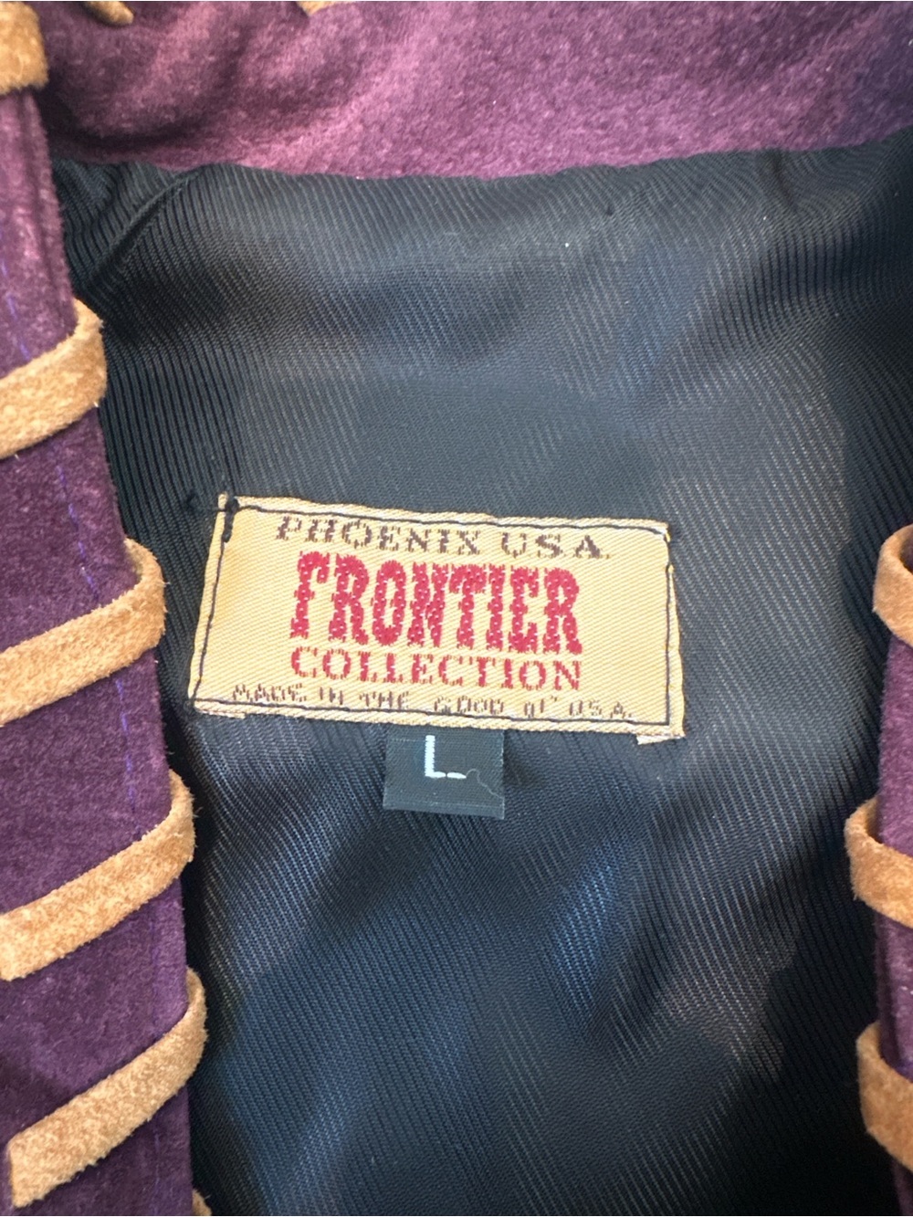 Vintage Frontier Collection Suede Leather Fringe Beaded Jacket/Skirt Set L-5/6 - Picture 12 of 16